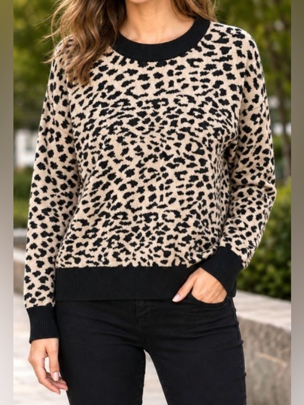 T Tahari Cheetah Print Sweater